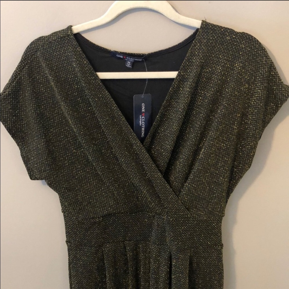 Shimmery Olive Green/Gold Jump Suit